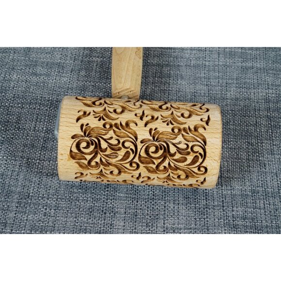 STODOLA Engraved Wooden Rolling Bin FOLK DECORATIVE Pattern Baking Design - Picture 8 of 9